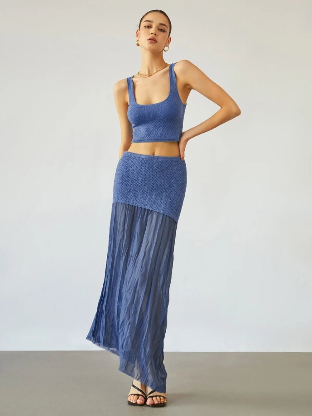 Sea Breeze Patchwork Maxi Skirt - Commense - Picture 2 of 6